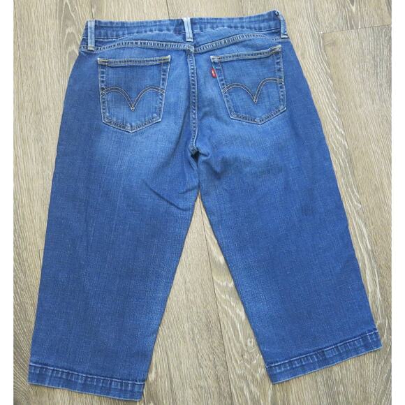 LEVIS 545 CAPRI Jeans Size 10 Women Zipper Pockets Mid Rise Medium Wash Blue - Picture 6 of 11